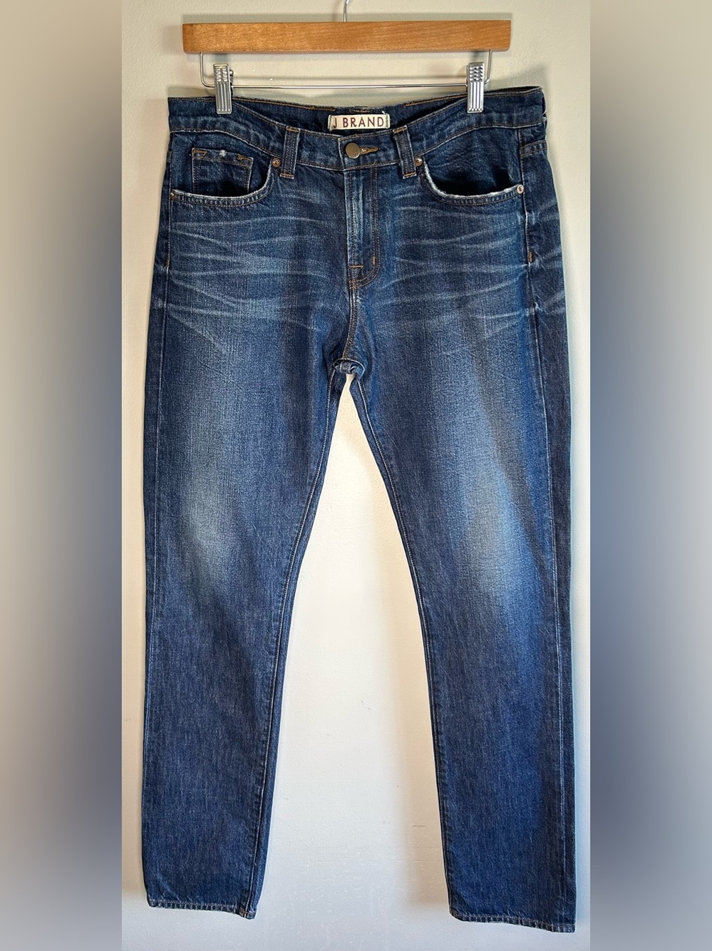 J Brand Jeans Women’s 30x34 Domino Blue Denim Cotton Slim Mid Rise Like New